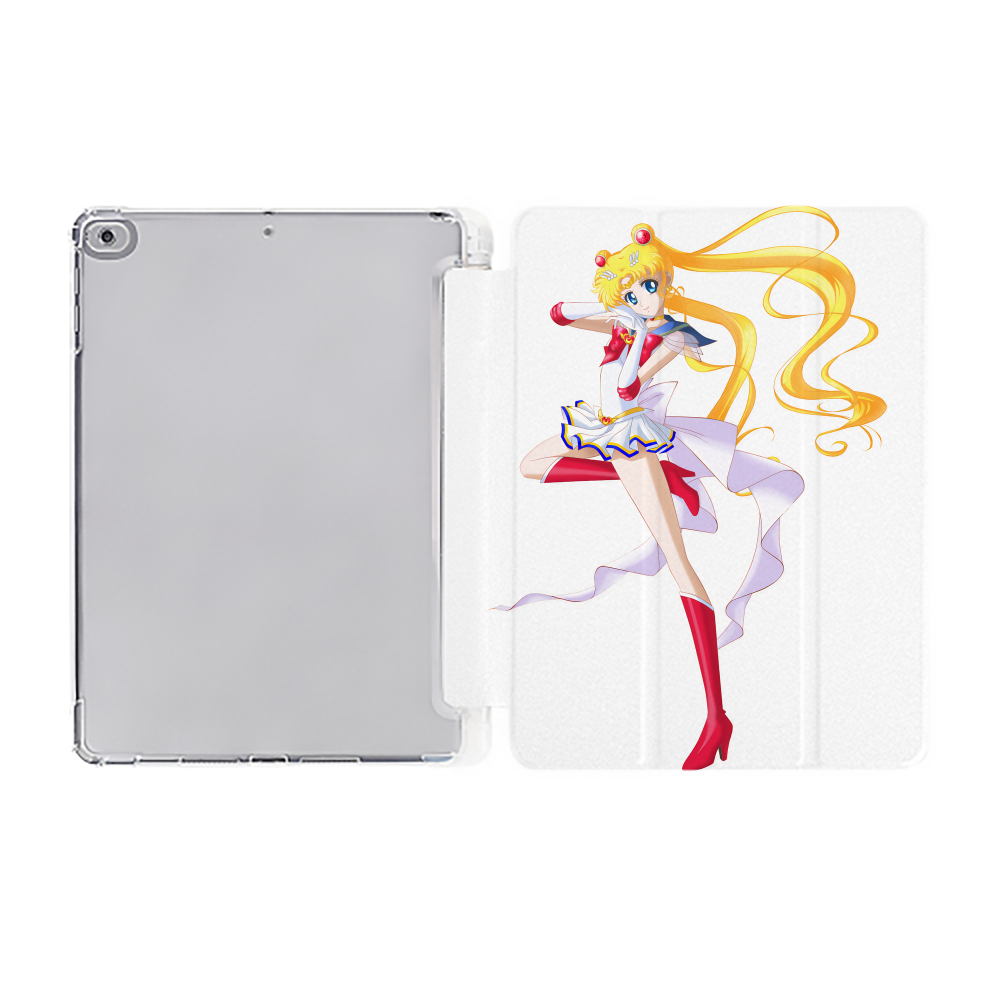 （画像用） 美少女戦士セーラームーン 月野 うさぎ つきの うさぎ Sailor Moon Tsukino Usagi IPad ケース ペン収納付き 三つ折りスタンド PUレザー×シリコン 対応機種9.5/10.5/10.9インチ